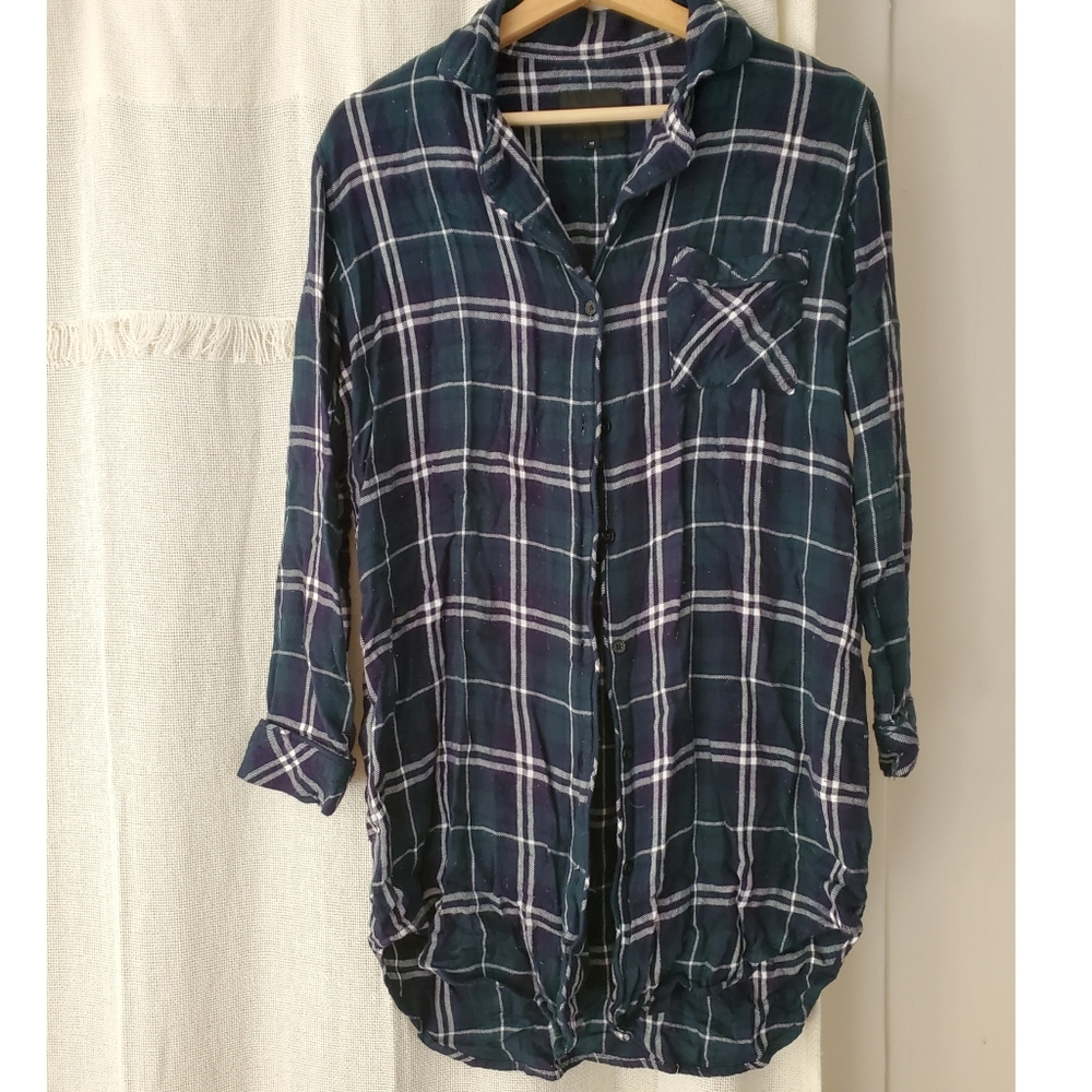Rails soft flannel sleeping gown sleep shirt